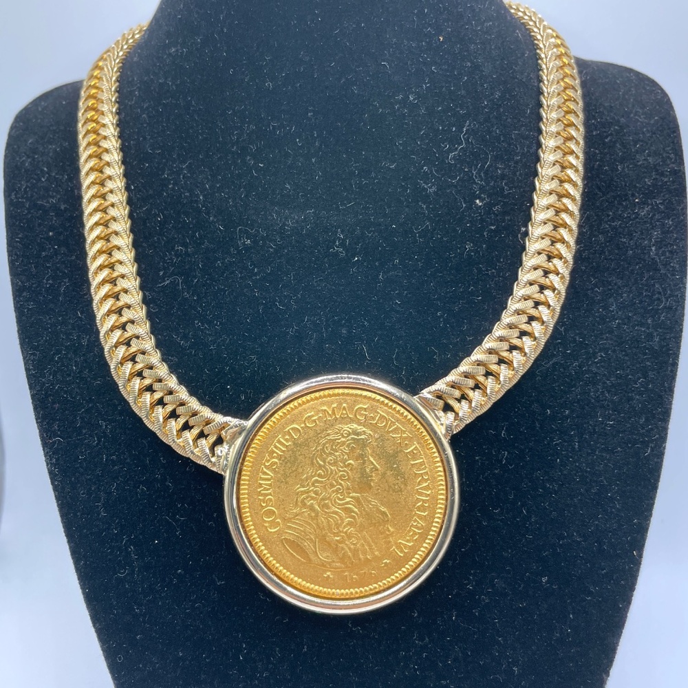 Ben-Amun Gold Coin Medallion Necklace
